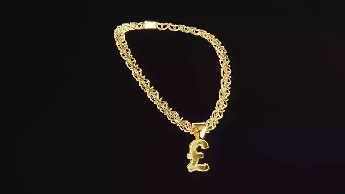 British Pound Chain Low-poly 3D model