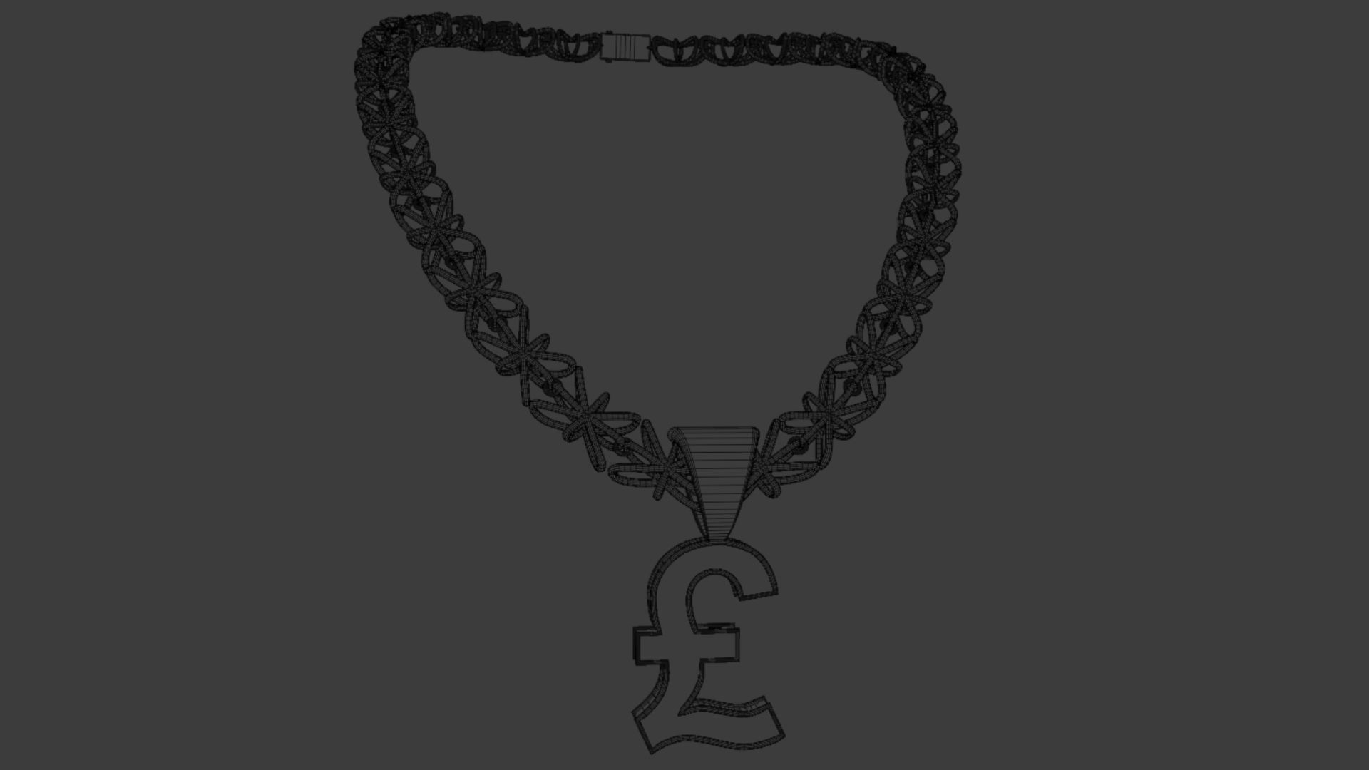 British Pound Chain Low-poly 3D model_5