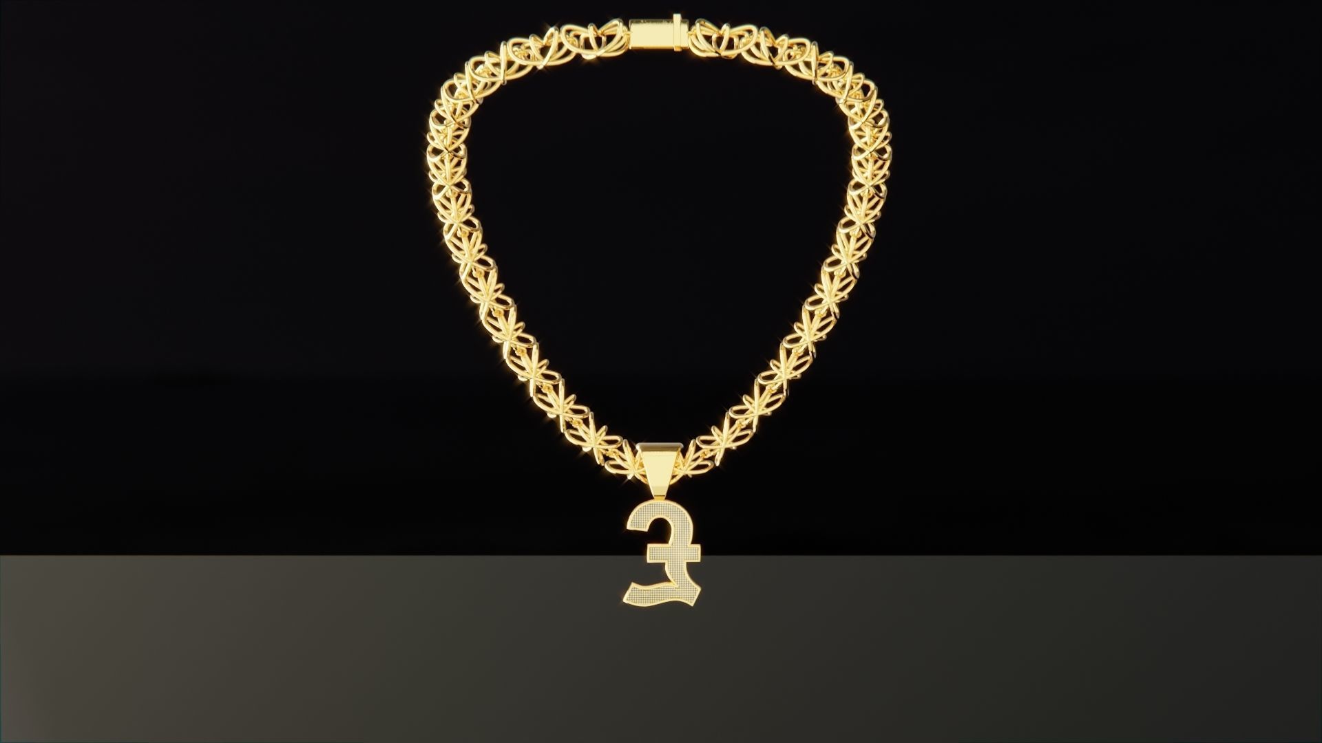 British Pound Chain Low-poly 3D model_3