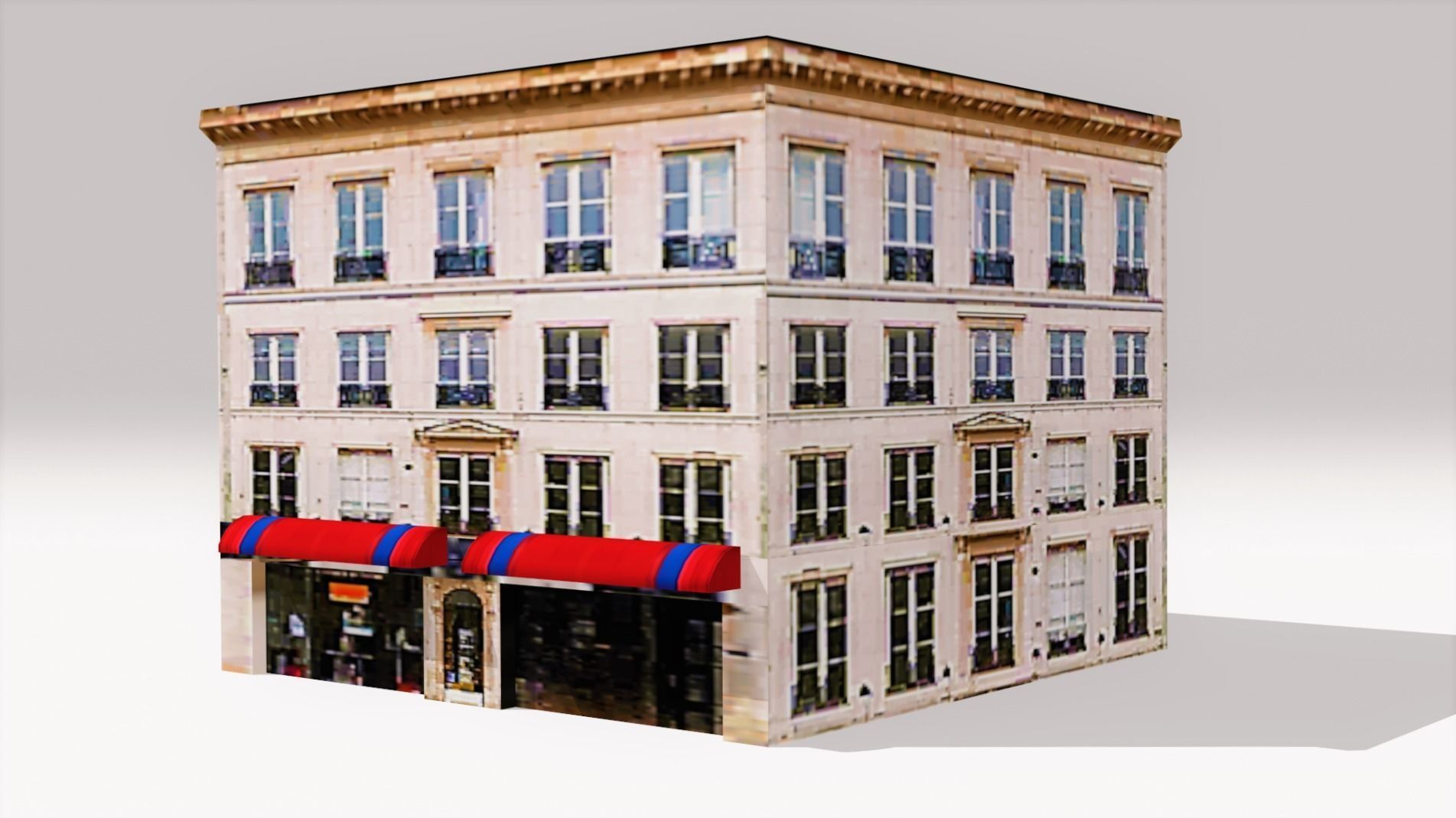 Low poly exterior Building Low-poly 3D model_1