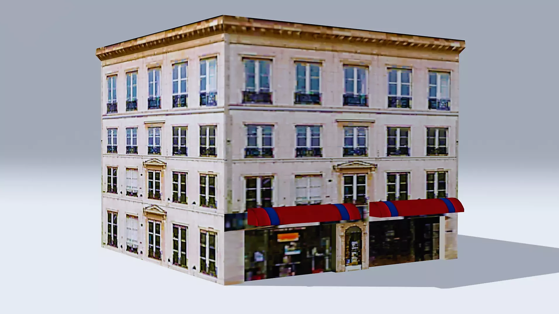 Low poly exterior Building Low-poly 3D model_0