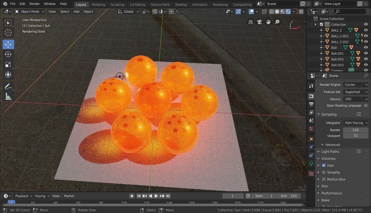 The 7 Dragon Balls  3D model_2