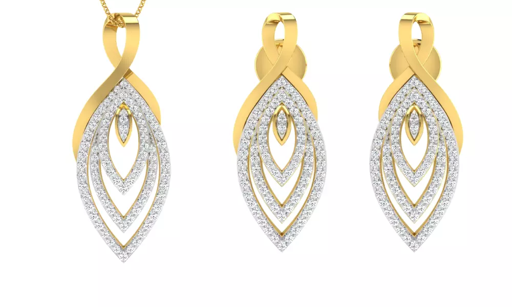Pendant Earring Set 3dm STL OBJ FBX Render Details 3D print model