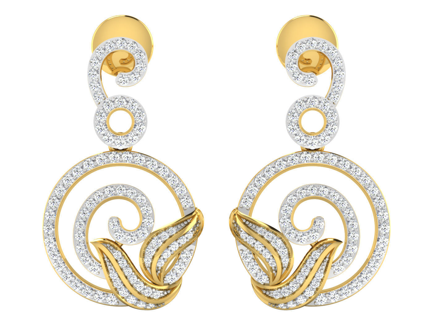 Pendant Earring Set 3dm STL OBJ FBX Render Details 3D print model_5