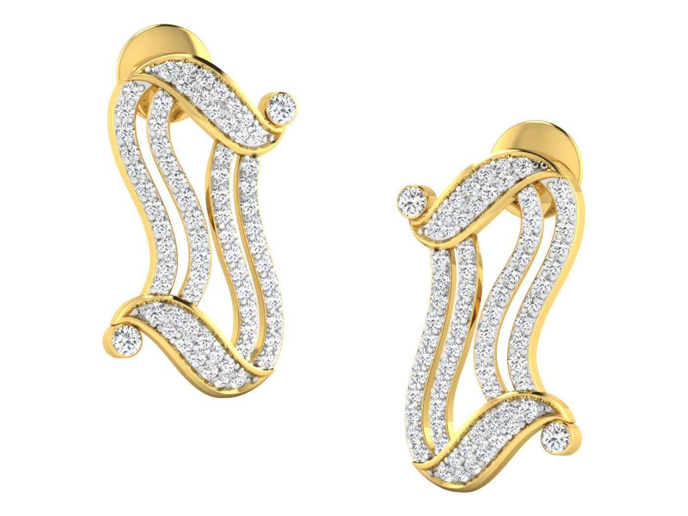 Pendant Earring Set 3dm STL OBJ FBX Render Details 3D print model_3