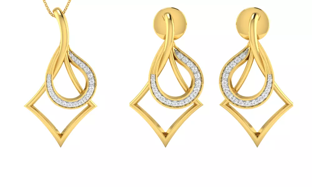 Pendant Earring Set 3dm STL OBJ FBX Render Details 3D print model_0