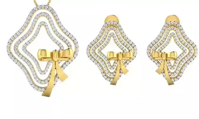 Pendant Earring Set 3dm STL OBJ FBX Render Details