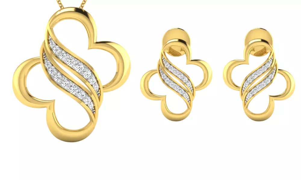 Pendant Earring Set 3dm STL OBJ FBX Render Details 3D print model_0