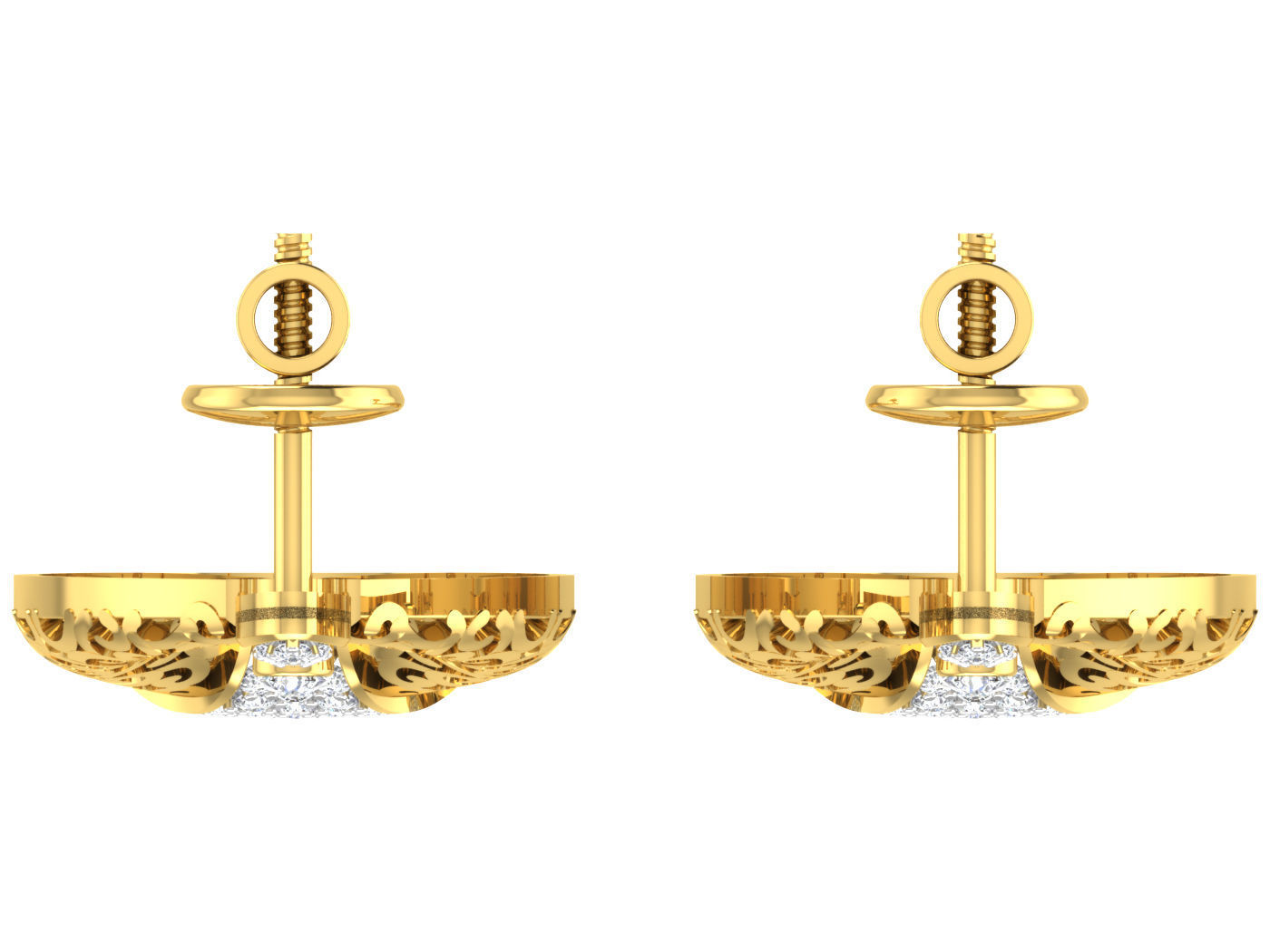 Pendant Earring Set 3dm STL OBJ FBX Render Details 3D print model_8