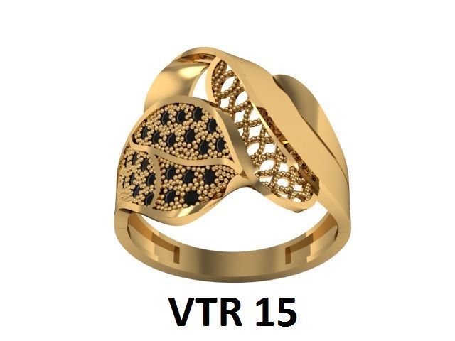 ring15 gold ring with diamonds 3D print model_18