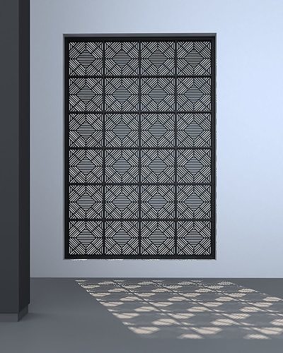 3d sereen window with pattern Low-poly 3D model