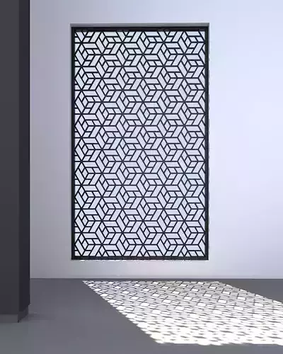 3d screen window with geometric pattern