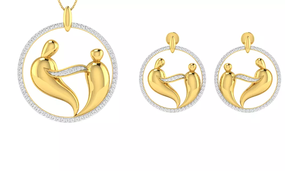 Pendant Earring Set 3dm STL OBJ FBX Render Details 3D print model_0