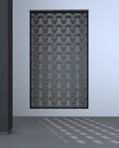3d screen door with pattern Low-poly 3D model