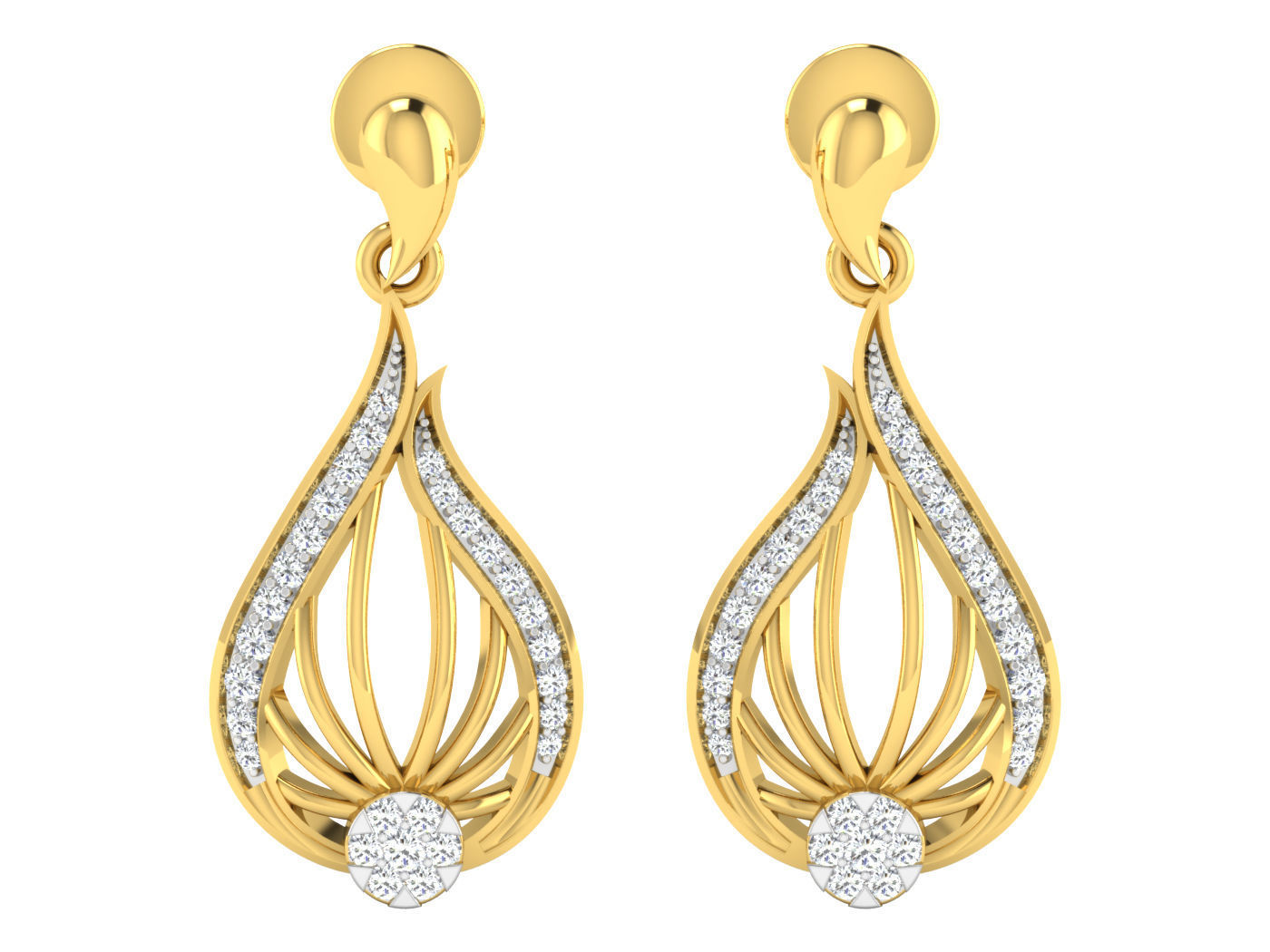 Pendant Earring Set 3dm STL OBJ FBX Render Details 3D print model_5