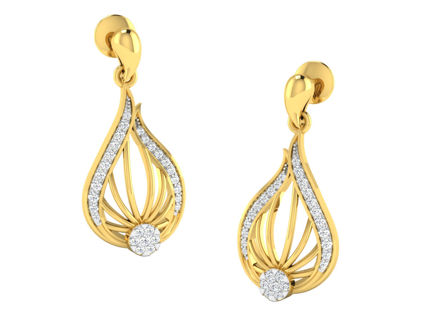 Pendant Earring Set 3dm STL OBJ FBX Render Details 3D print model_2