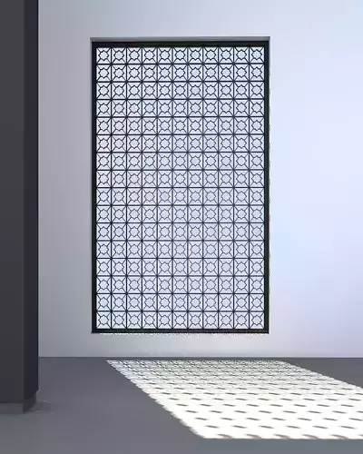 3d screen room with window made of metal