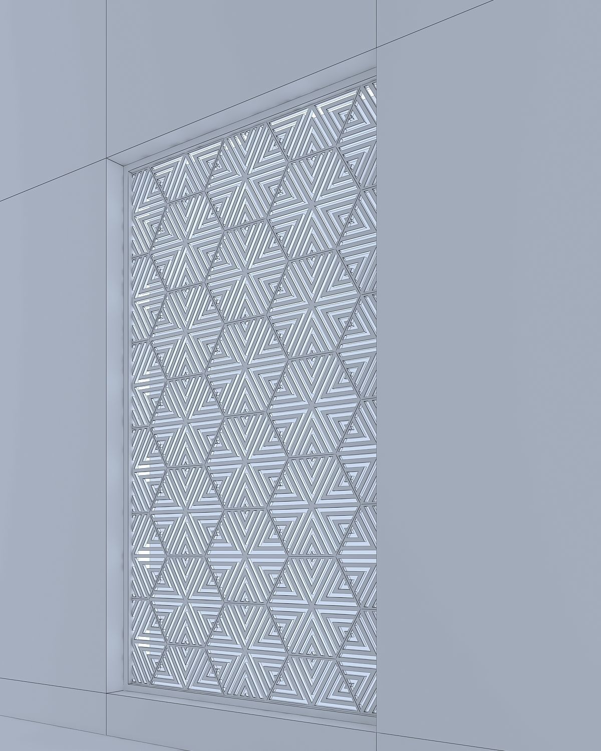3d screen window with geometric pattern Low-poly 3D model_3