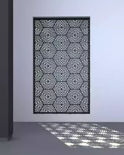 3d screen window with geometric pattern