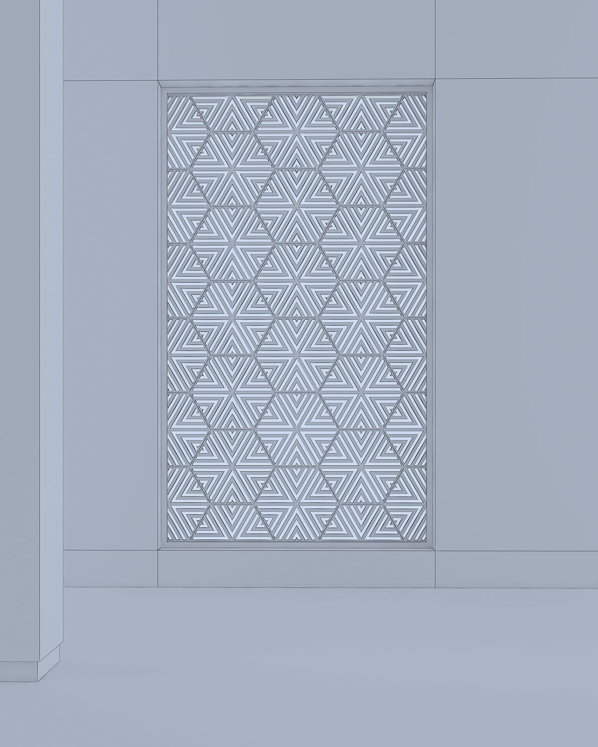 3d screen window with geometric pattern Low-poly 3D model_2