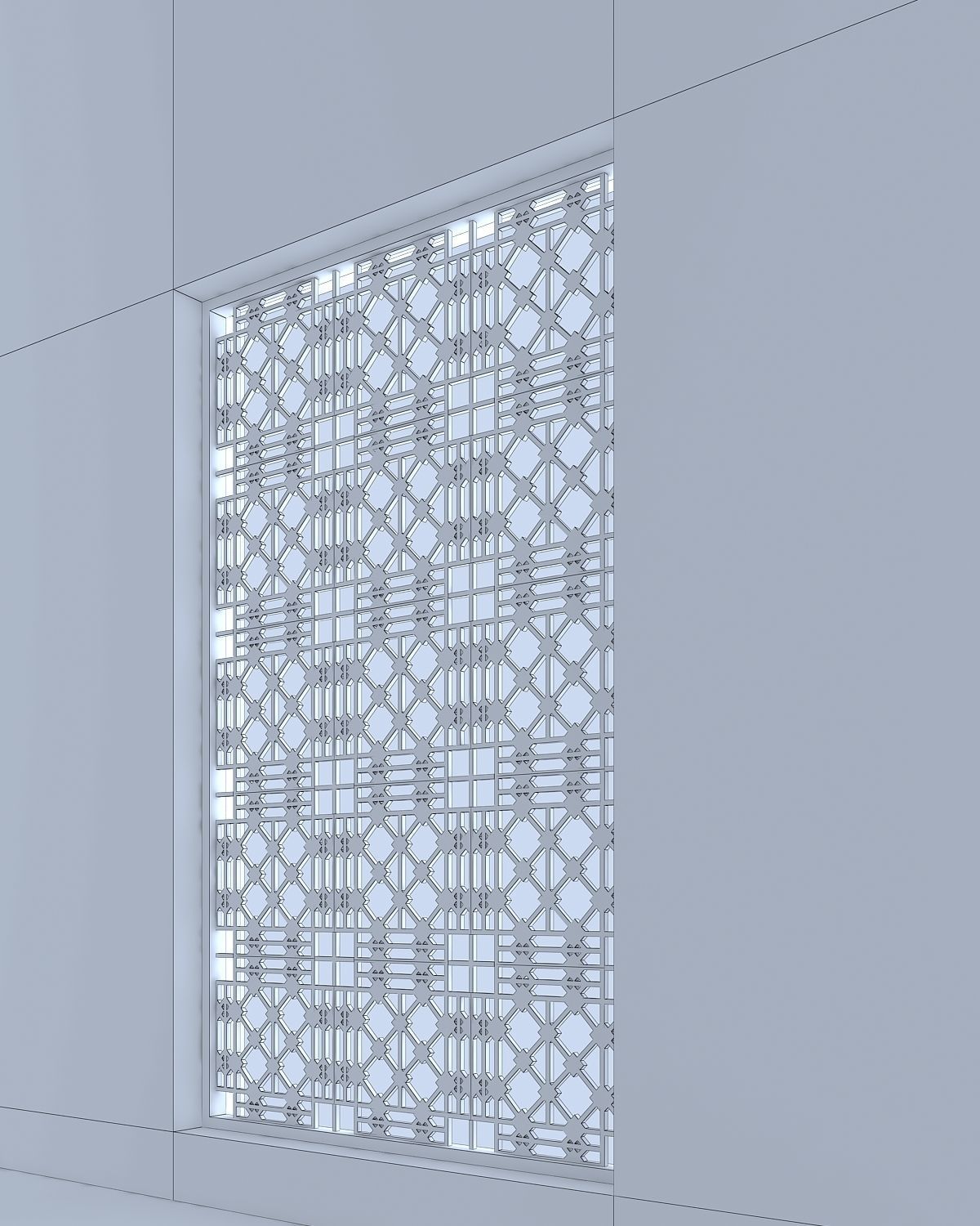 3d screen window with pattern Low-poly 3D model_3