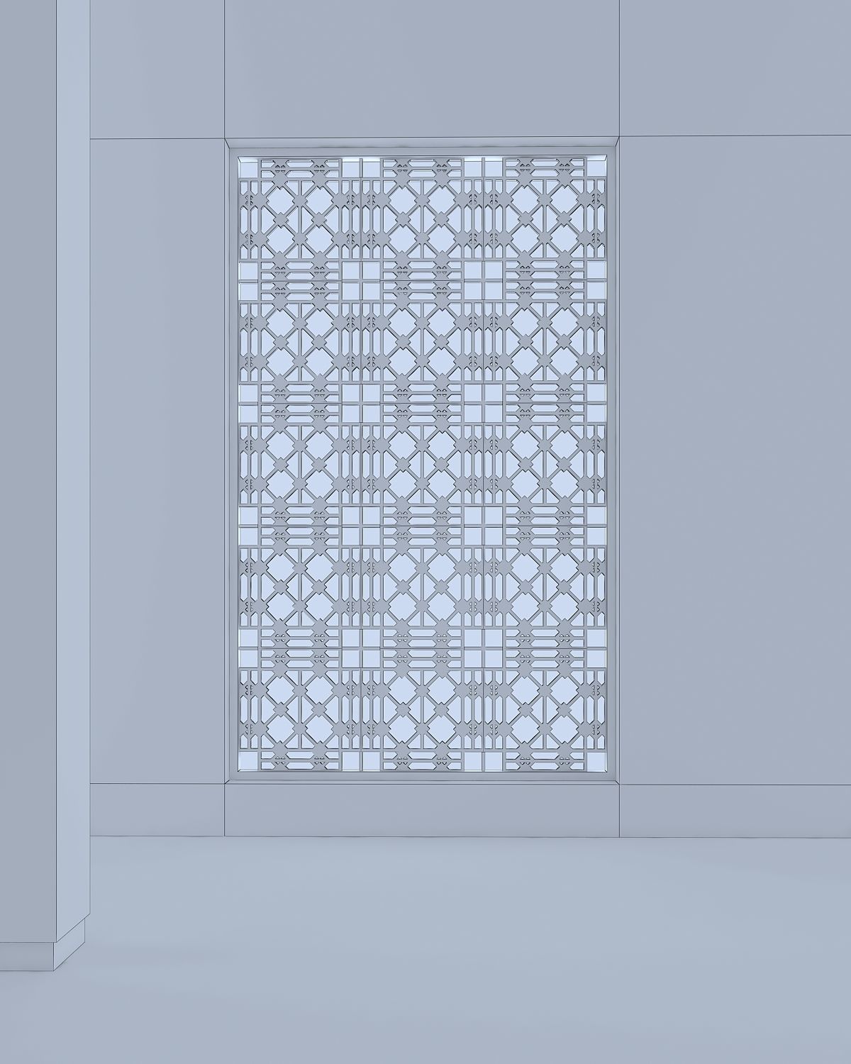 3d screen window with pattern Low-poly 3D model_2