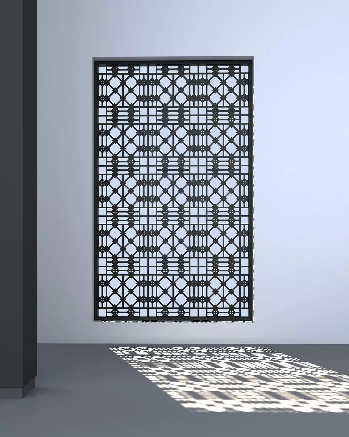 3d screen window with pattern Low-poly 3D model_0