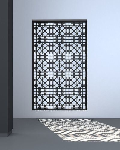 3d screen window with pattern Low-poly 3D model