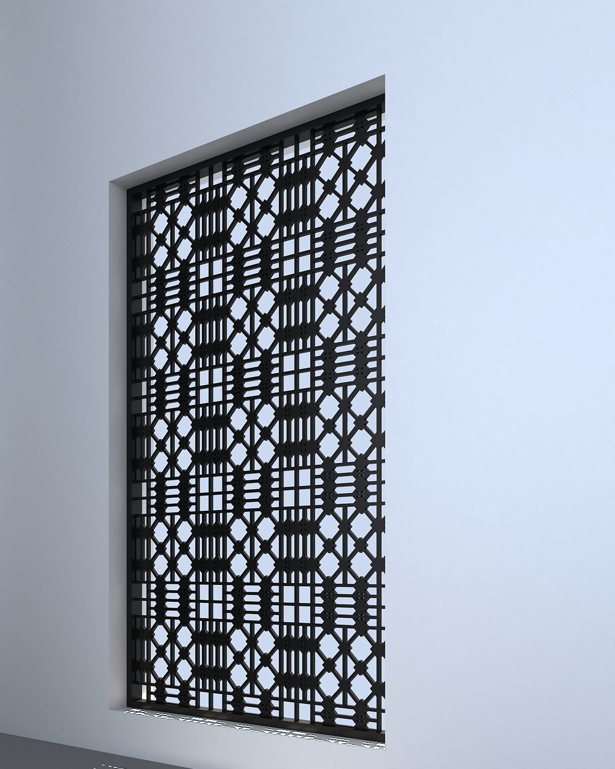 3d screen window with pattern Low-poly 3D model_1