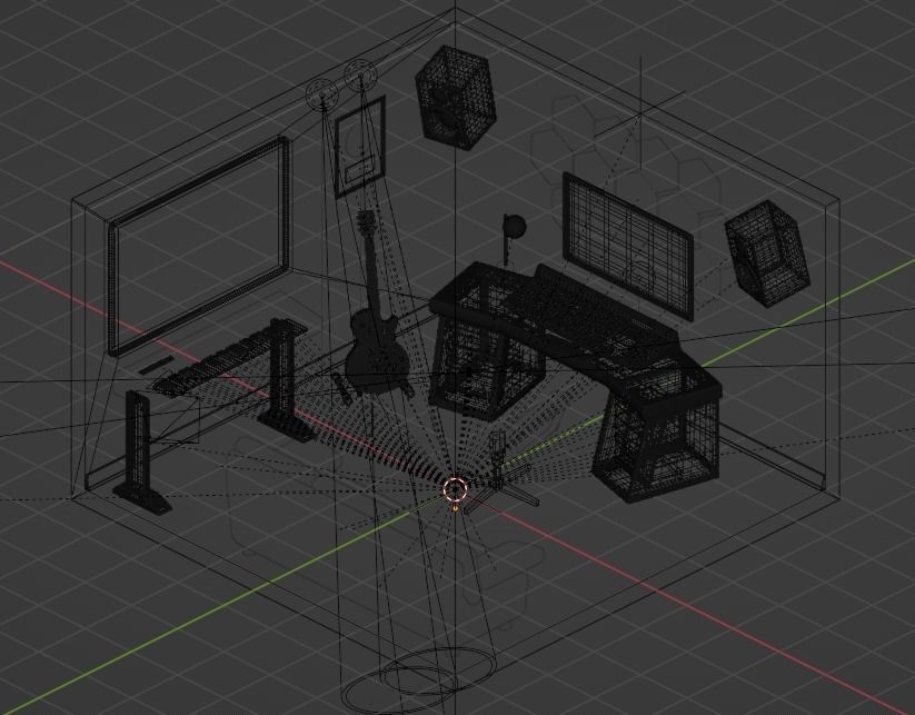 Cartoon Room Studio 3D model_28