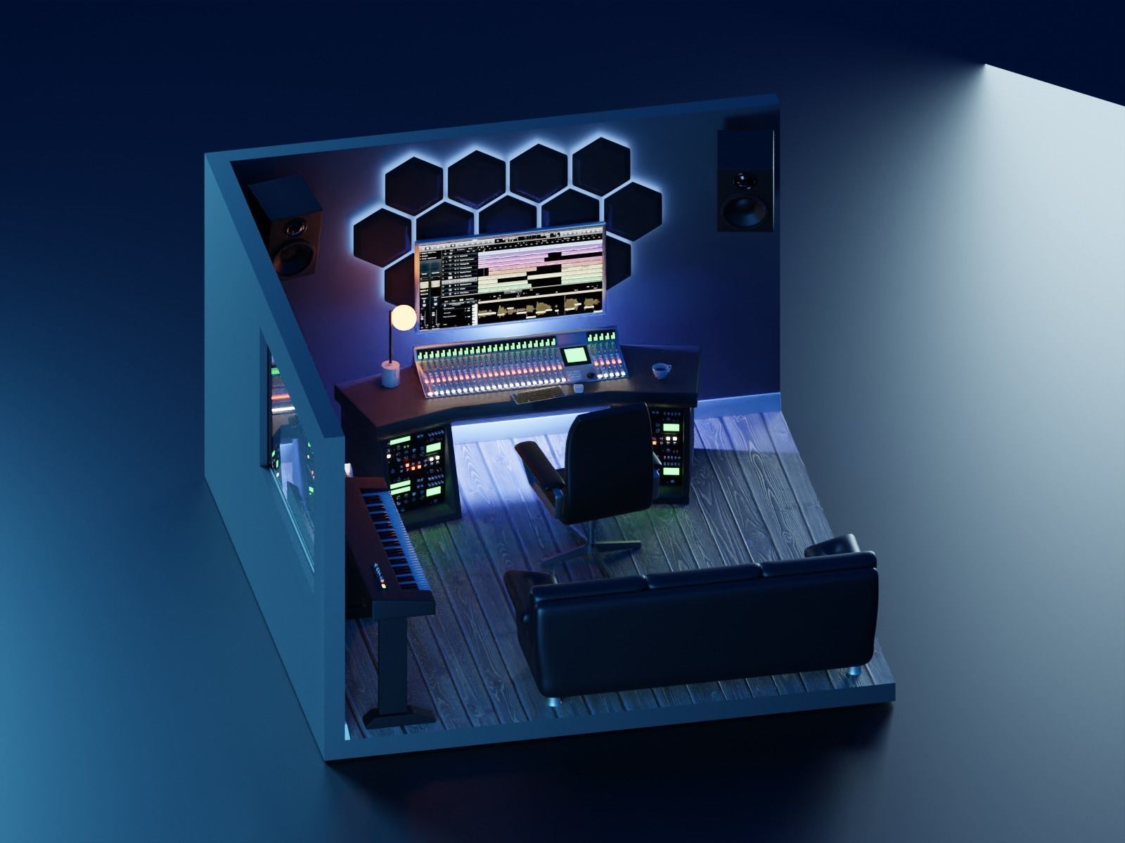 Cartoon Room Studio 3D model_10
