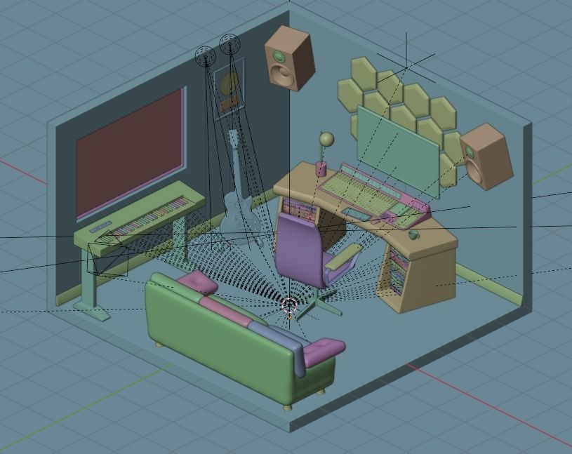 Cartoon Room Studio 3D model_27