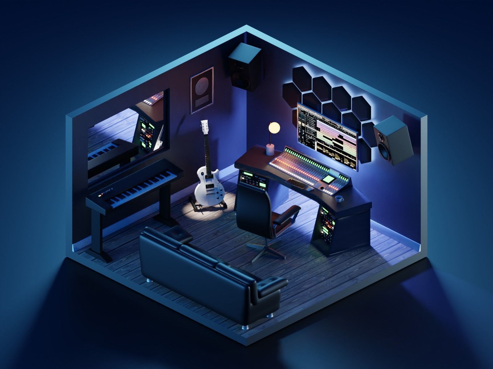 Cartoon Room Studio 3D model_7