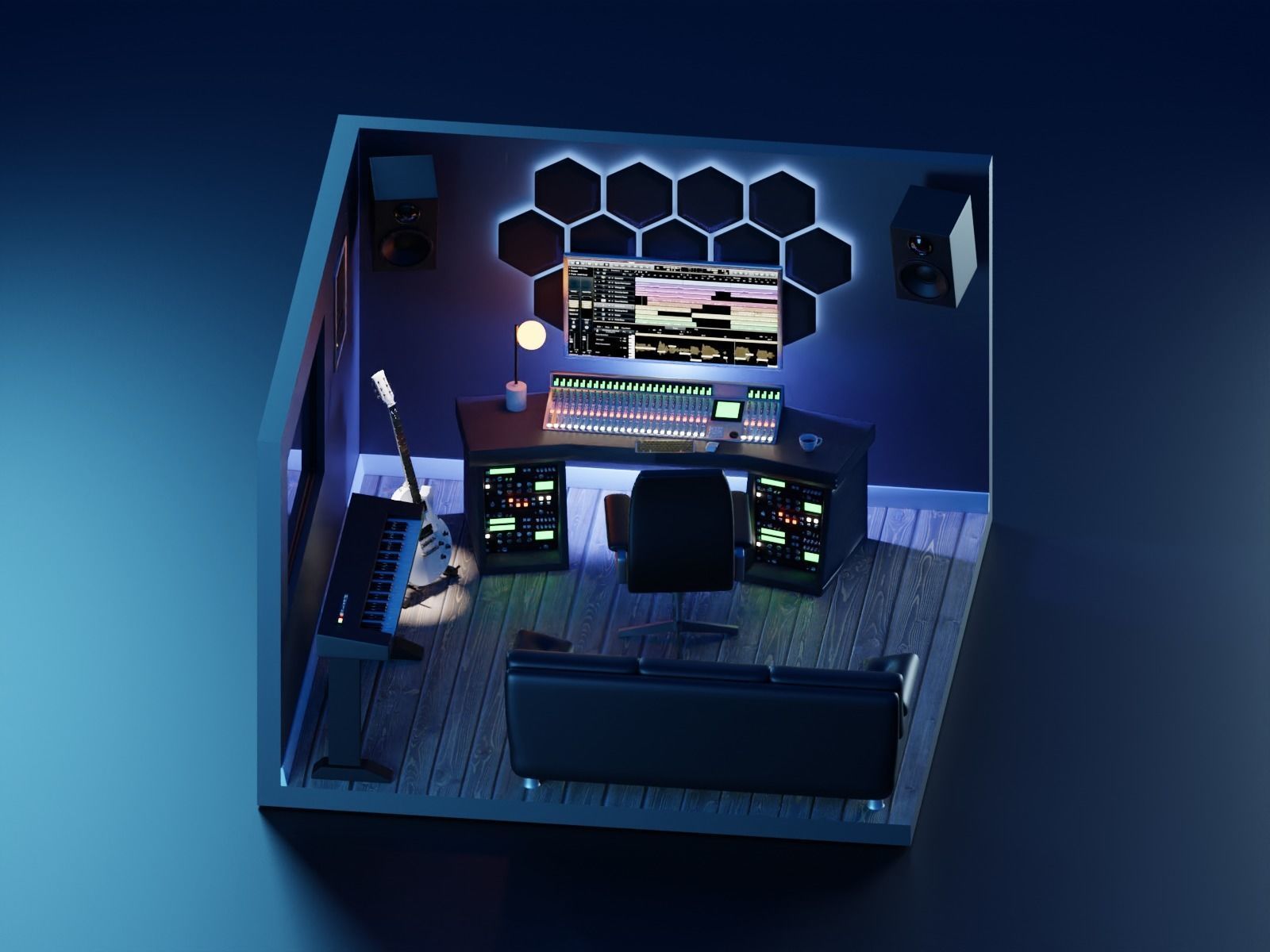 Cartoon Room Studio 3D model_9