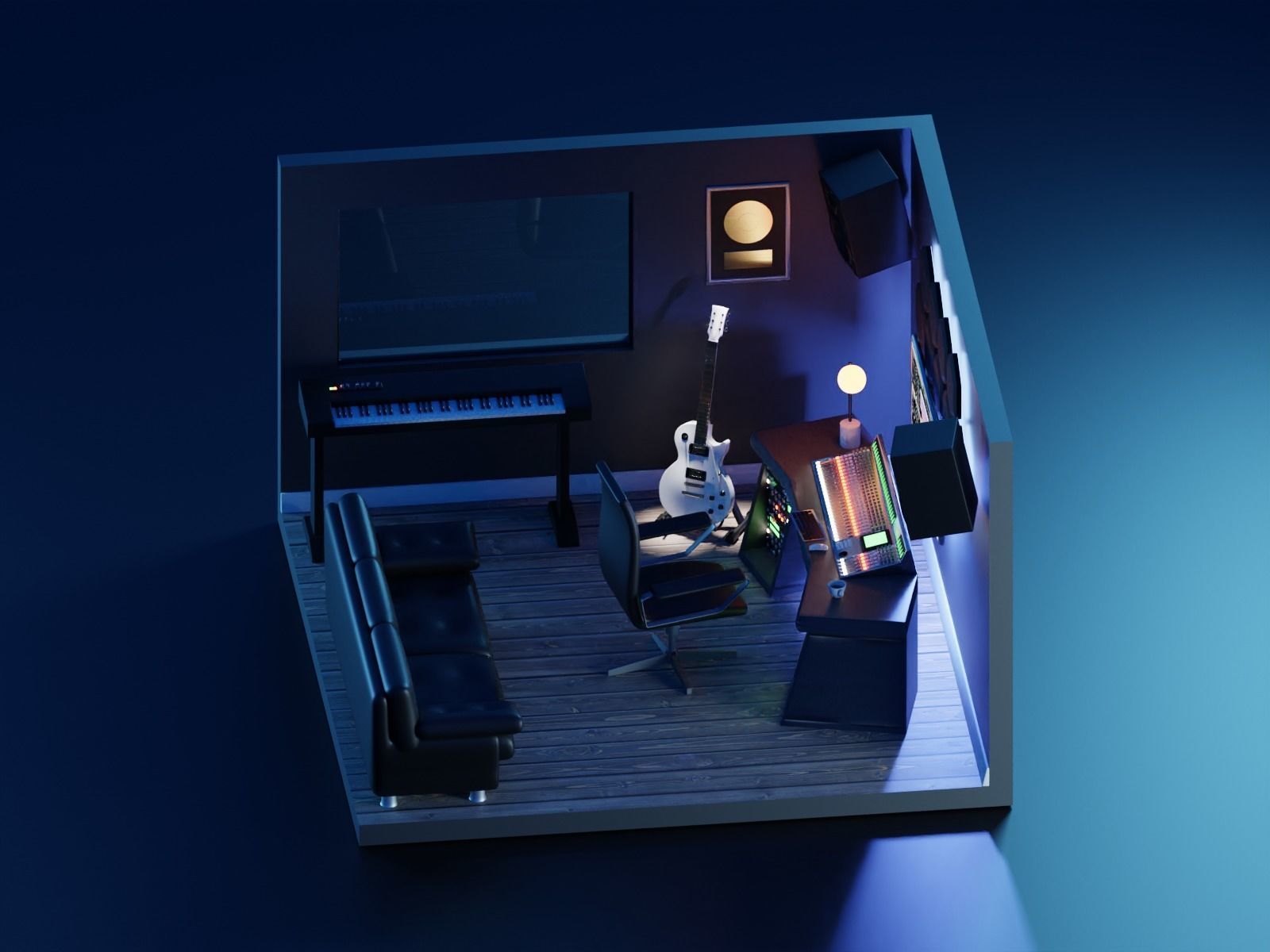 Cartoon Room Studio 3D model_24