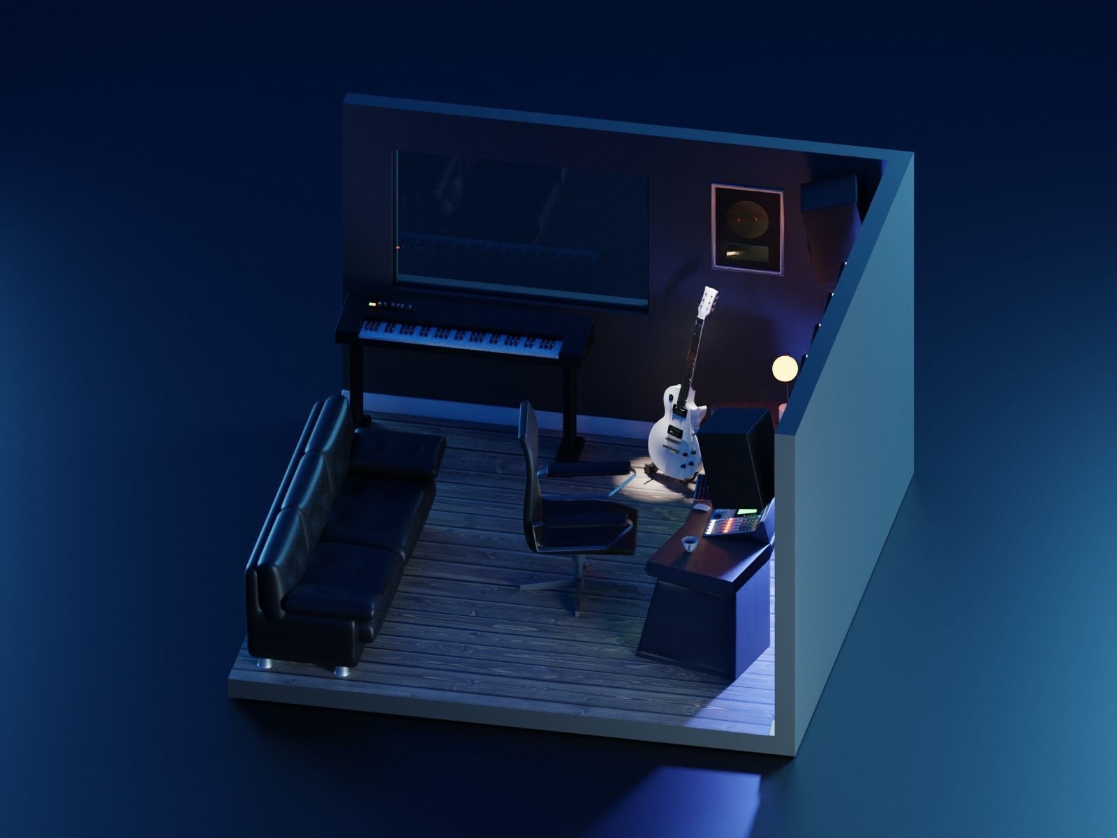 Cartoon Room Studio 3D model_23