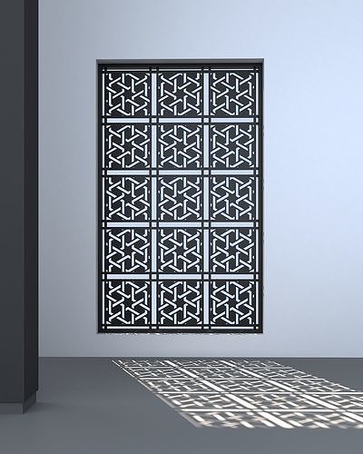 3d screen window with pattern Low-poly 3D model