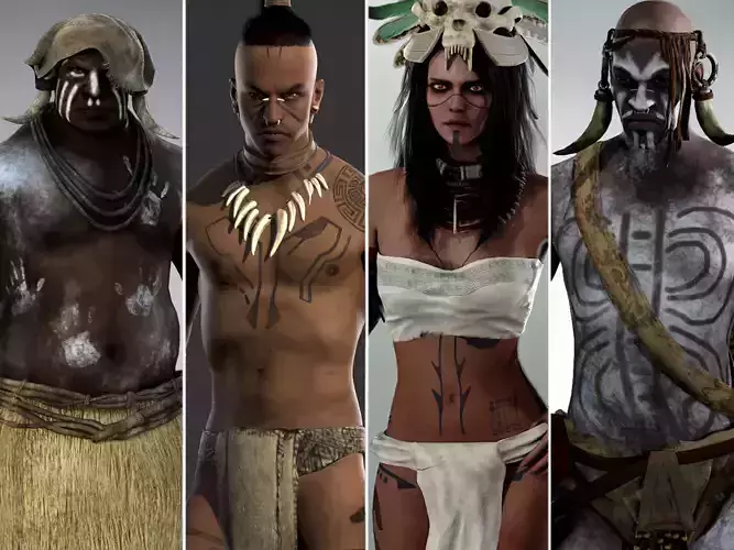 Ancient Tribes pack 3D Model Collection