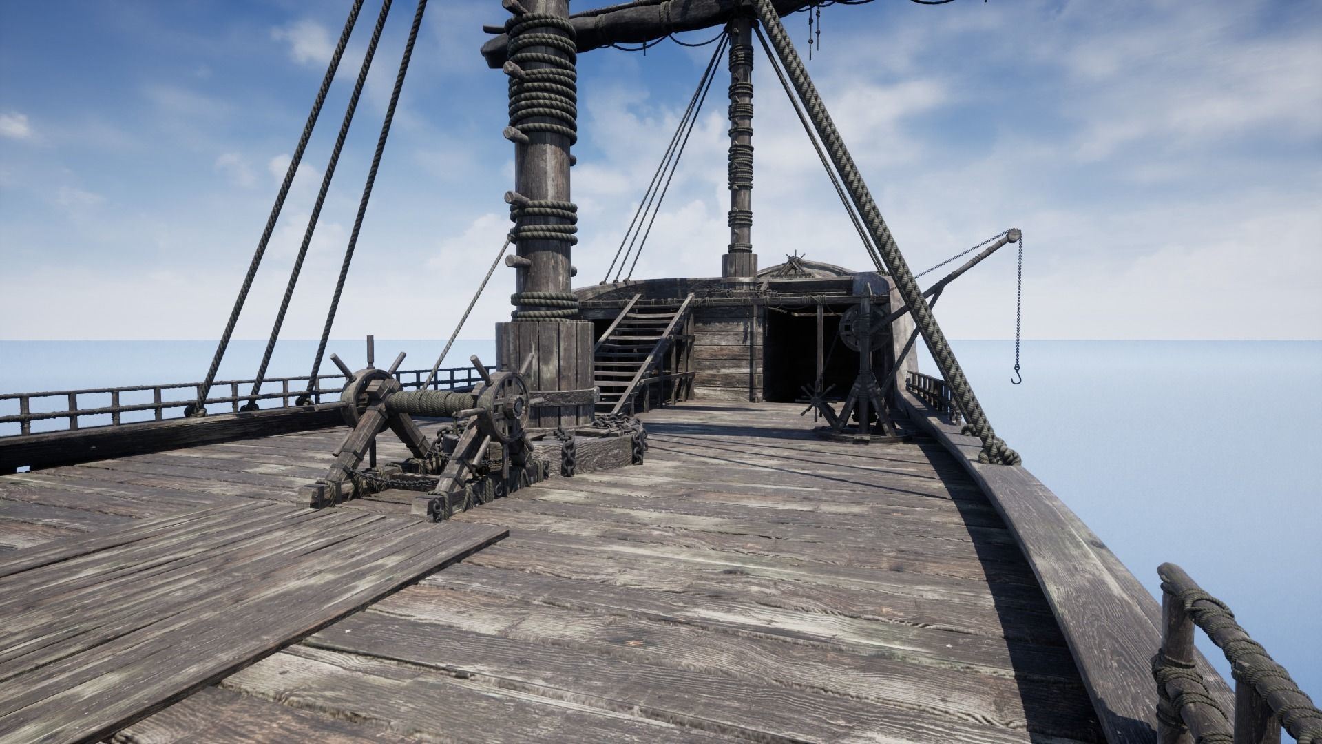 SHIP GALLEON BOAT GALLEY ARK BARGE PIRATE CORSAIR WATERCRAFT AAA Low-poly 3D model_8