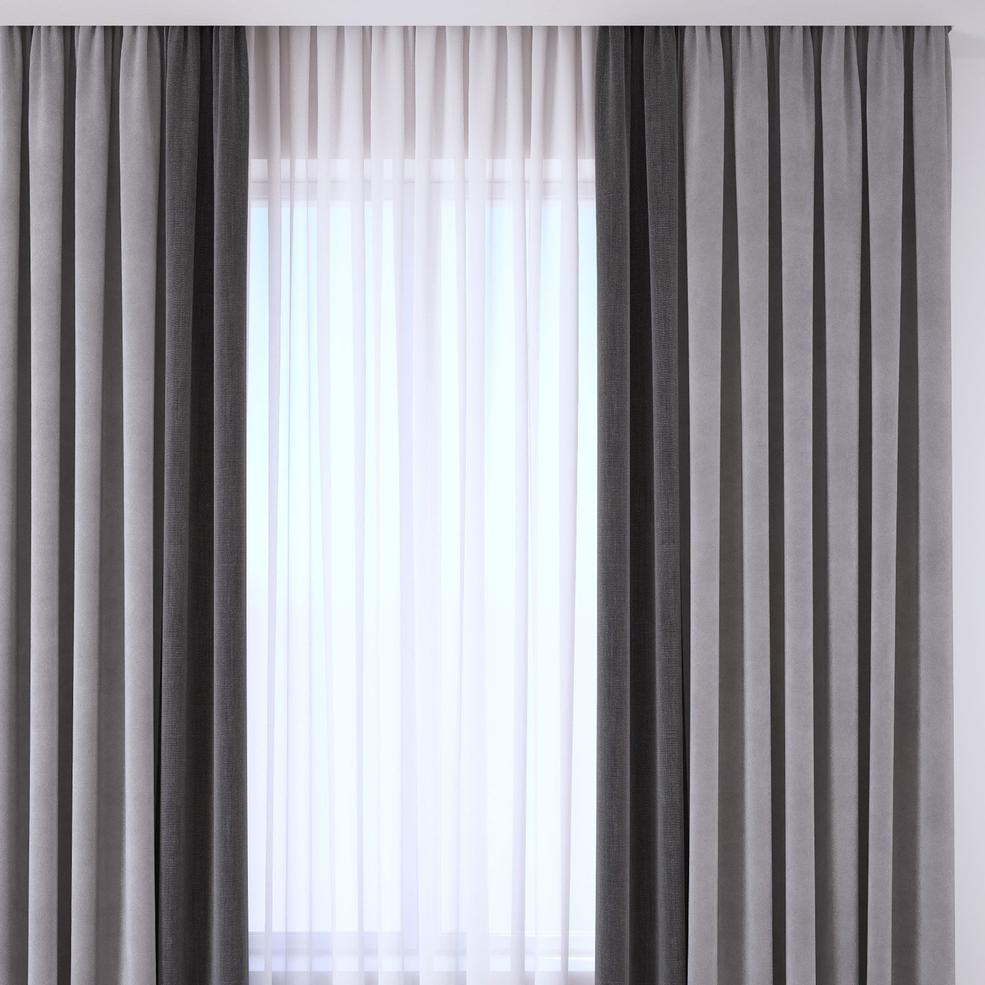 Set 107 Curtains 3D model_3