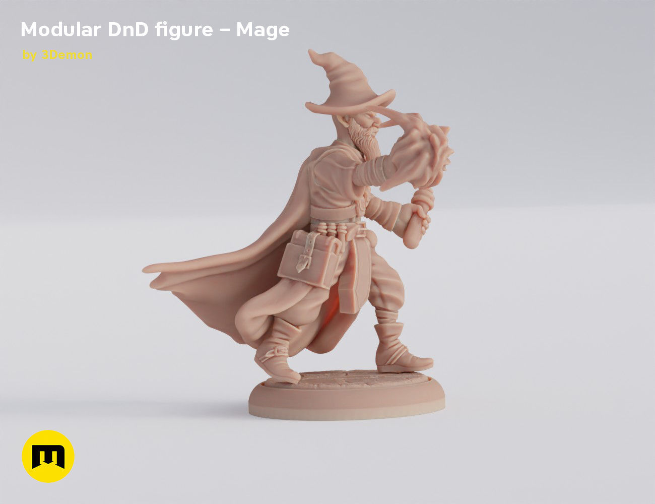 Modular magnetic DnD figure - Mage Free 3D print model_5