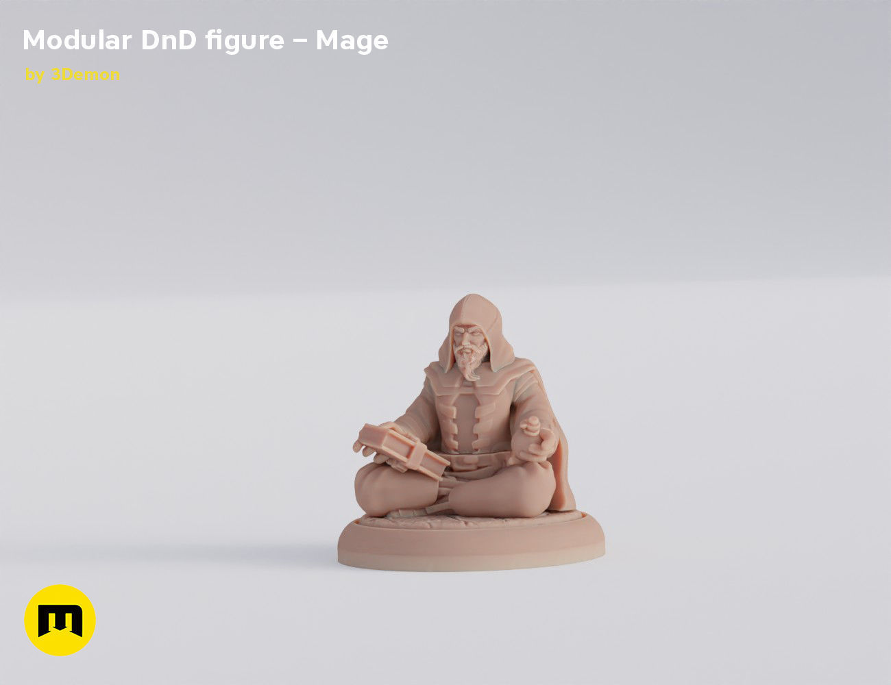 Modular magnetic DnD figure - Mage Free 3D print model_7