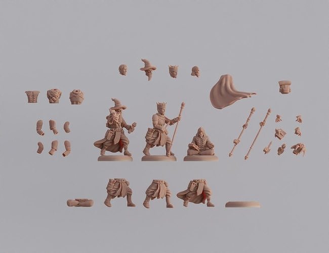 Modular magnetic DnD figure - Mage Free 3D print model
