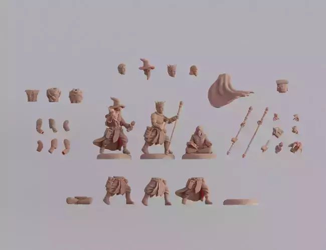 Modular magnetic DnD figure - Mage Free 3D print model