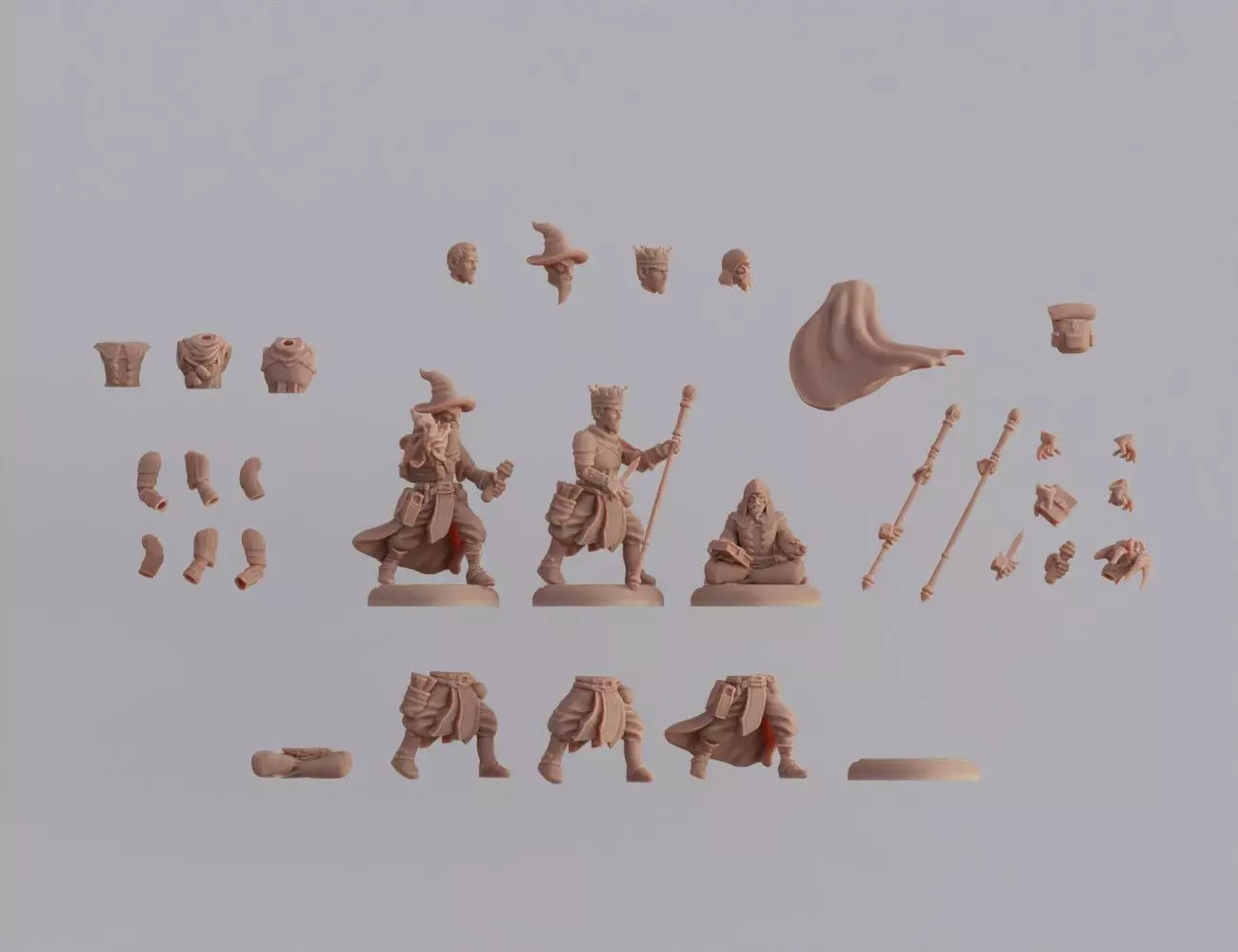 Modular magnetic DnD figure - Mage Free 3D print model_0