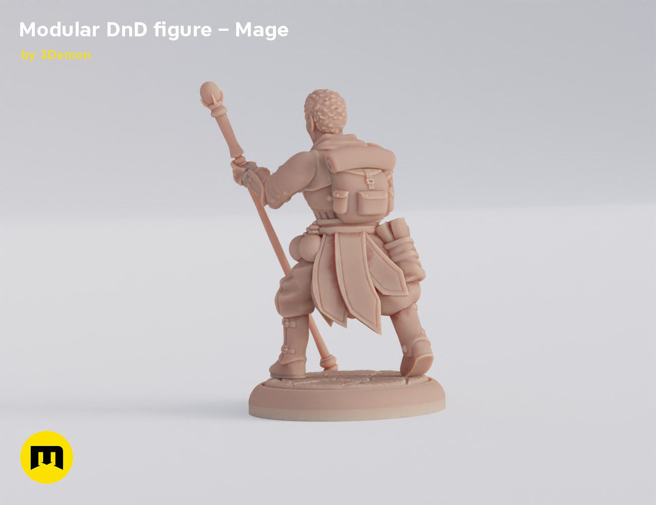 Modular magnetic DnD figure - Mage Free 3D print model_6