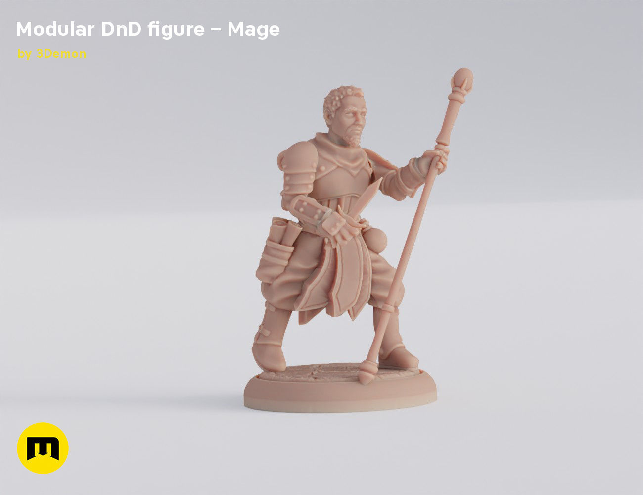 Modular magnetic DnD figure - Mage Free 3D print model_4