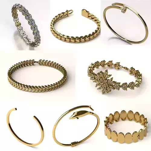 Bracelet collection 1 gold bangle with dolphin