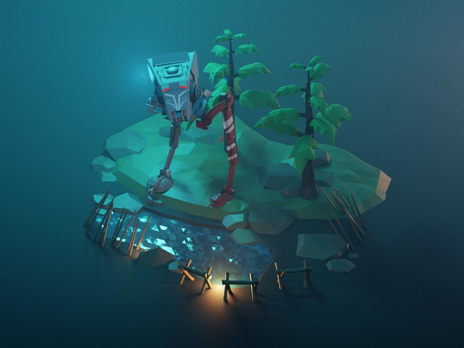 Cartoon All Terrain Scout Transport 3D model_21