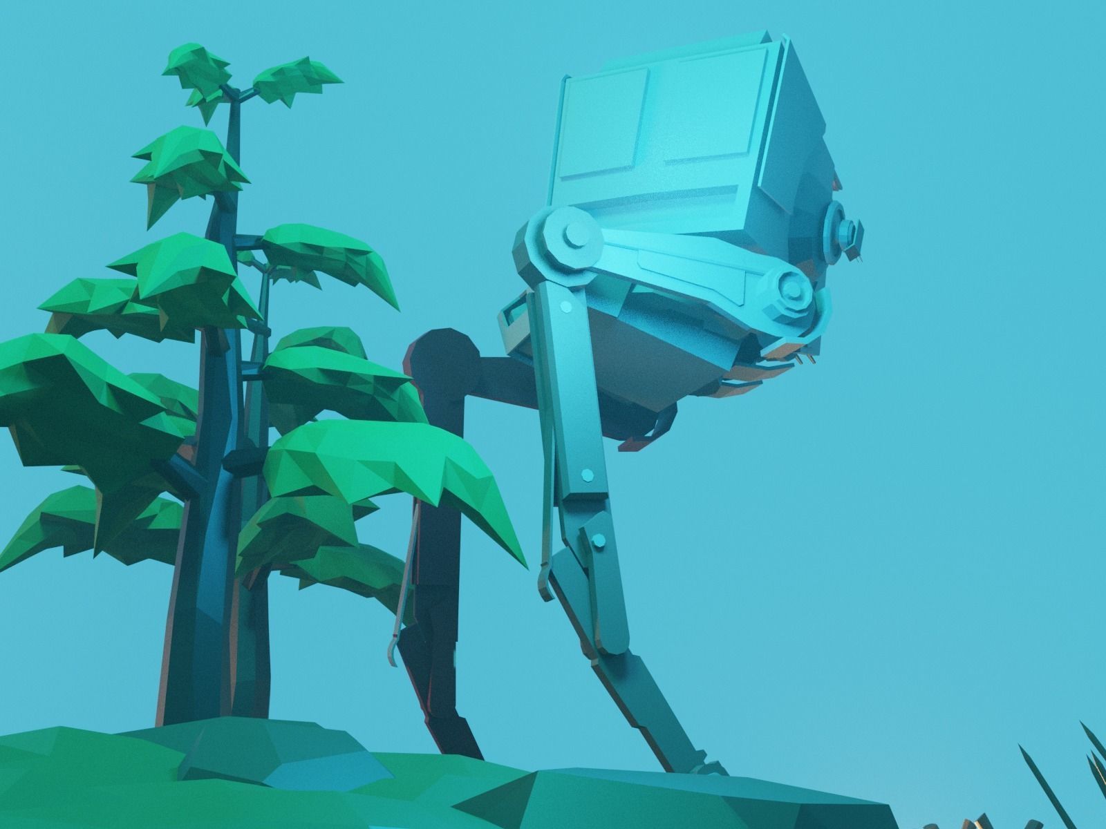 Cartoon All Terrain Scout Transport 3D model_11